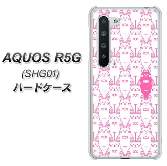 au アクオス R5G SHG01 高画質仕上げ 背面印刷 ハードケース【MA914 パターン ウサギ】