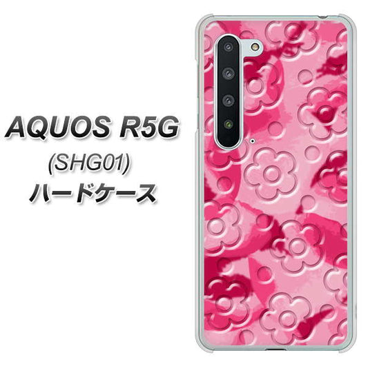 au アクオス R5G SHG01 高画質仕上げ 背面印刷 ハードケース【SC847 フラワーヴェルニ花濃いピンク（ローズアンディアン）】