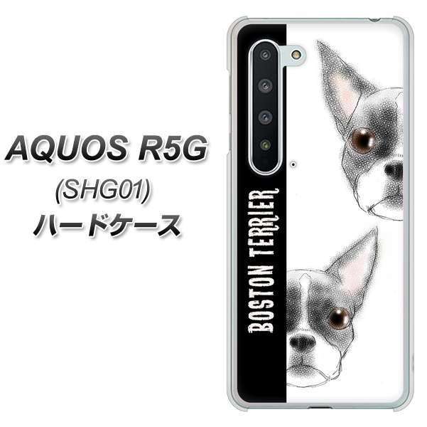 au アクオス R5G SHG01 高画質仕上げ 背面印刷 ハードケース【YD850 ボストンテリア01】