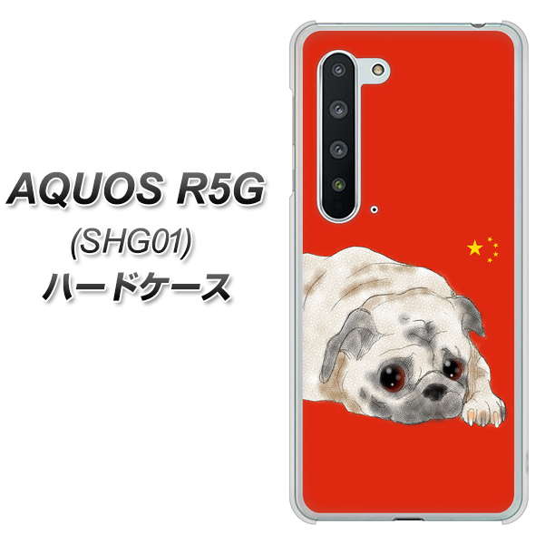 au アクオス R5G SHG01 高画質仕上げ 背面印刷 ハードケース【YD857 パグ03】
