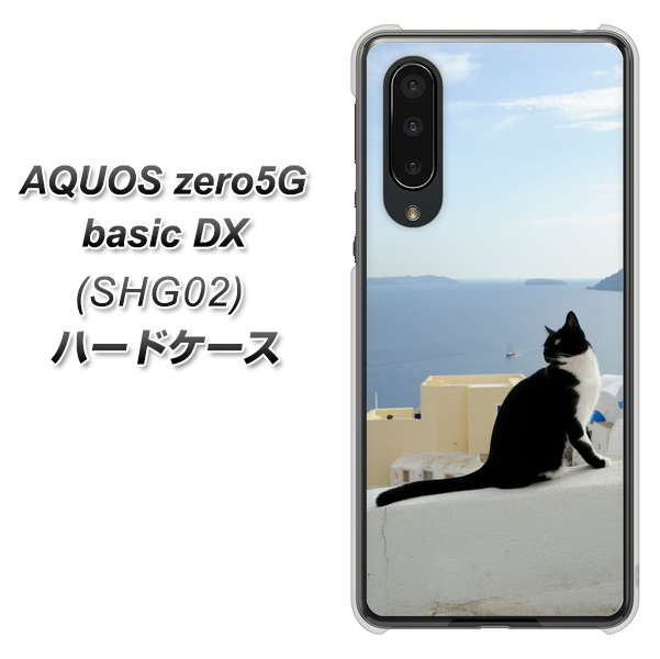 au アクオスゼロ5G basic DX SHG02 高画質仕上げ 背面印刷 ハードケース【VA805 ネコと地中海】