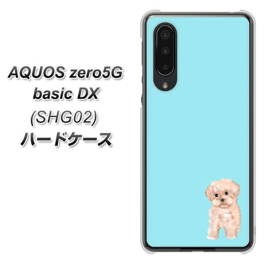 au アクオスゼロ5G basic DX SHG02 高画質仕上げ 背面印刷 ハードケース【YJ062 トイプードルアプリコット(ブルー)】