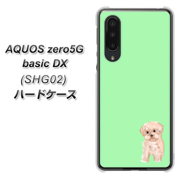 au アクオスゼロ5G basic DX SHG02 高画質仕上げ 背面印刷 ハードケース【YJ063 トイプードルアプリコット(グリーン)】