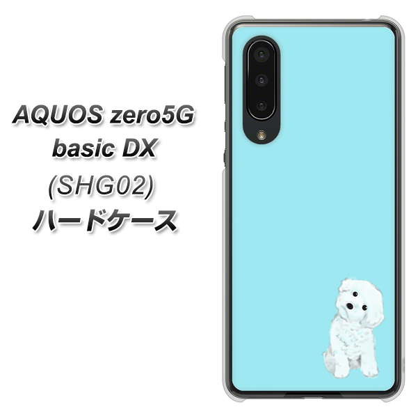 au アクオスゼロ5G basic DX SHG02 高画質仕上げ 背面印刷 ハードケース【YJ070 トイプードルホワイト(ブルー)】