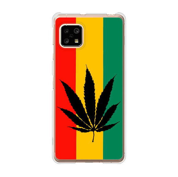 AQUOS sense5G SHG03 au 高画質仕上げ 背面印刷 ハードケース 【083 大麻ラスタカラー】