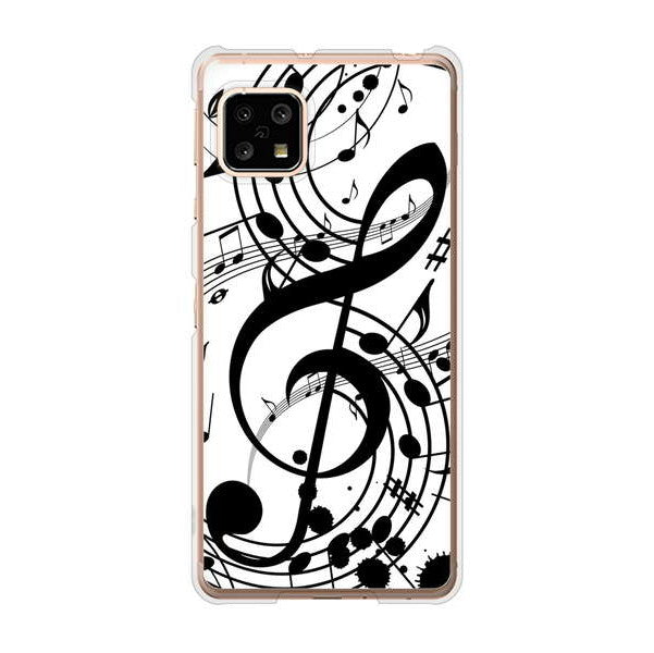 AQUOS sense5G SHG03 au 高画質仕上げ 背面印刷 ハードケース 音符