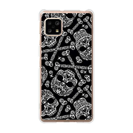 AQUOS sense5G SHG03 au 高画質仕上げ 背面印刷 ハードケース 【363 ドクロの刺青】