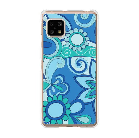 AQUOS sense5G SHG03 au 高画質仕上げ 背面印刷 ハードケース 【409 ブルーミックス】