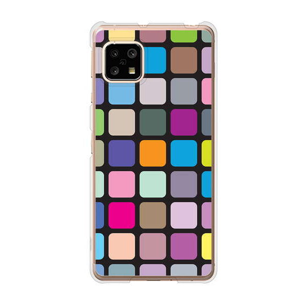 AQUOS sense5G SHG03 au 高画質仕上げ 背面印刷 ハードケース 【509 カラースクエア】