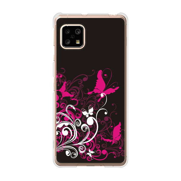 AQUOS sense5G SHG03 au 高画質仕上げ 背面印刷 ハードケース バタフライ