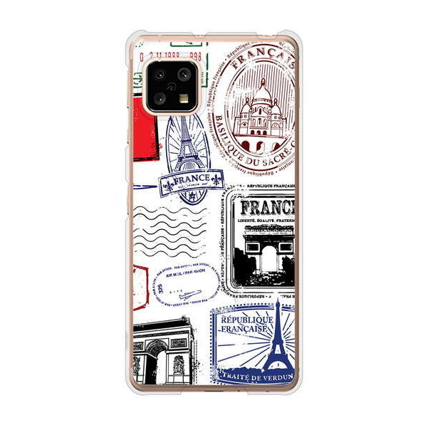 AQUOS sense5G SHG03 au 高画質仕上げ 背面印刷 ハードケース LOVE フランス