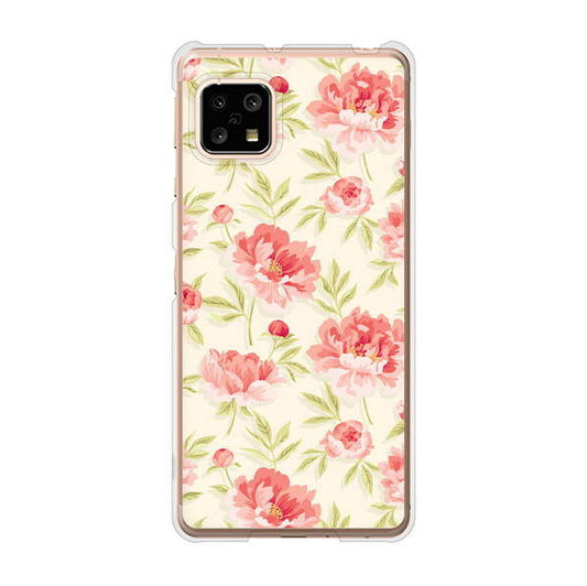 AQUOS sense5G SHG03 au 高画質仕上げ 背面印刷 ハードケース 北欧の小花