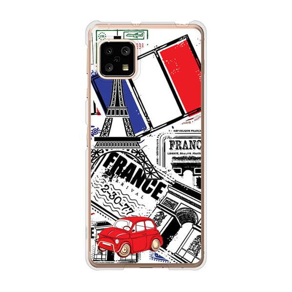 AQUOS sense5G SHG03 au 高画質仕上げ 背面印刷 ハードケース LOVE フランス