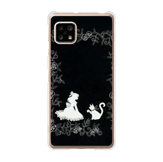 AQUOS sense5G SHG03 au 高画質仕上げ 背面印刷 ハードケース お姫様とネコ