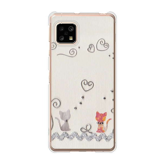 AQUOS sense5G SHG03 au 高画質仕上げ 背面印刷 ハードケース クラフト写真ネコ