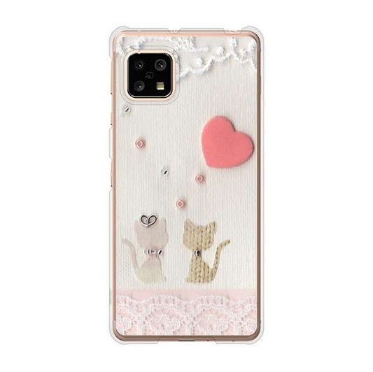 AQUOS sense5G SHG03 au 高画質仕上げ 背面印刷 ハードケース クラフト写真ネコ