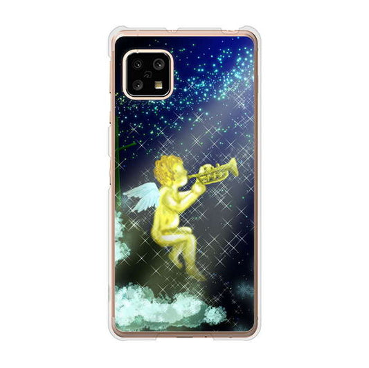 AQUOS sense5G SHG03 au 高画質仕上げ 背面印刷 ハードケース 【1248 天使の演奏】