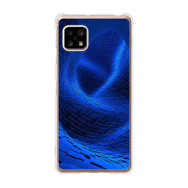 AQUOS sense5G SHG03 au 高画質仕上げ 背面印刷 ハードケース 【1302 ワープブルー】