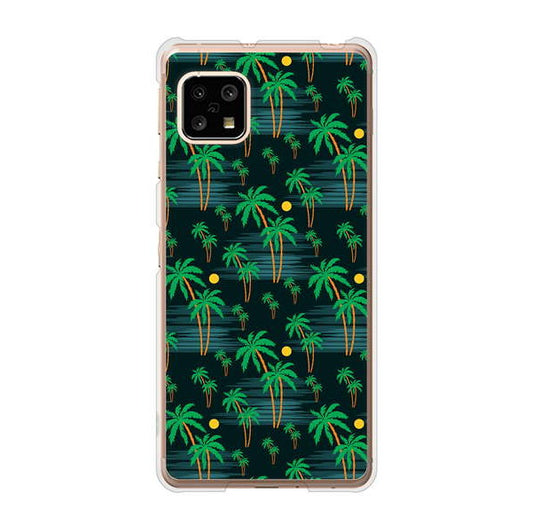 AQUOS sense5G SHG03 au 高画質仕上げ 背面印刷 ハードケース 【1315 月夜とヤシ】