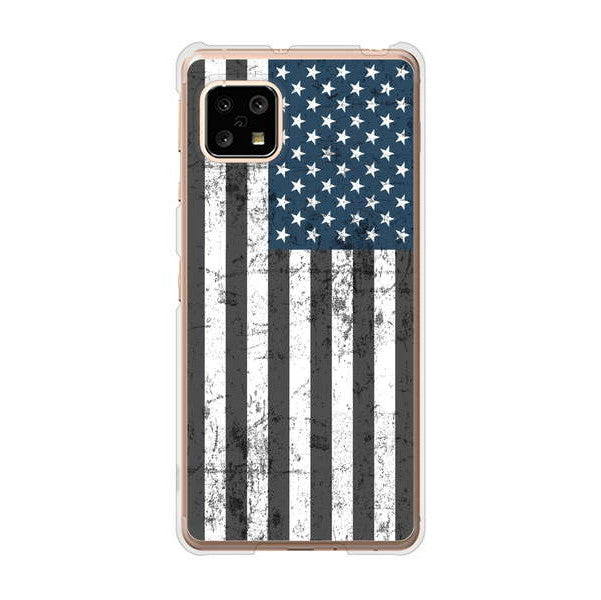 AQUOS sense5G SHG03 au 高画質仕上げ 背面印刷 ハードケース 【EK864 アメリカンフラッグビンテージ】