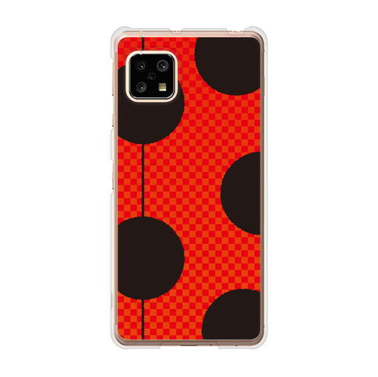 AQUOS sense5G SHG03 au 高画質仕上げ 背面印刷 ハードケース 【IB906 てんとうむしのシンプル】
