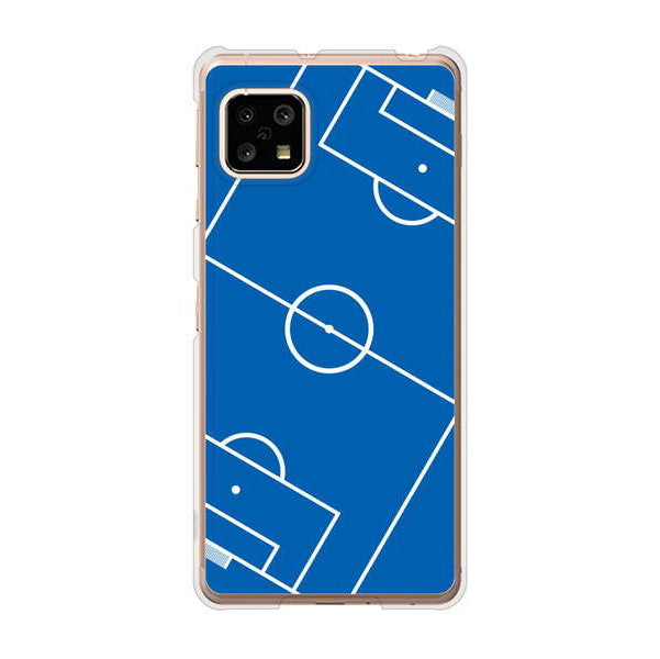 AQUOS sense5G SHG03 au 高画質仕上げ 背面印刷 ハードケース 【IB922 SOCCER_ピッチ】