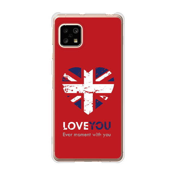 AQUOS sense5G SHG03 au 高画質仕上げ 背面印刷 ハードケース ユニオンジャックハート