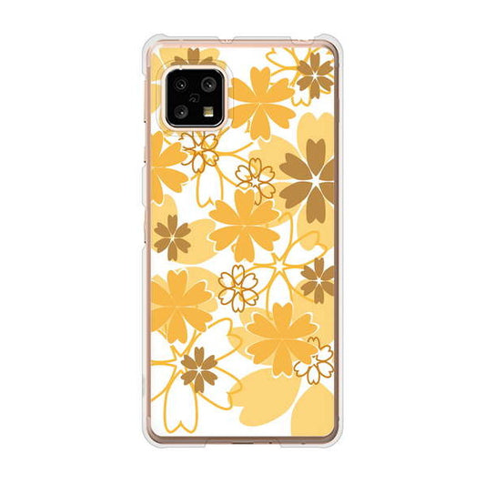 AQUOS sense5G SHG03 au 高画質仕上げ 背面印刷 ハードケース 重なり合う花