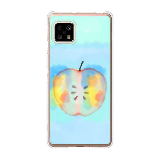 AQUOS sense5G SHG03 au 高画質仕上げ 背面印刷 ハードケース 【YJ181 りんご 水彩181】