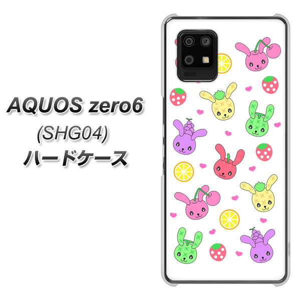 au アクオスゼロ6 SHG04 高画質仕上げ 背面印刷 ハードケース【AG826 フルーツうさぎのブルーラビッツ(白)】