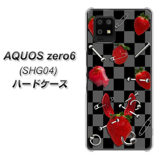 au アクオスゼロ6 SHG04 高画質仕上げ 背面印刷 ハードケース【AG833 苺パンク（黒）】