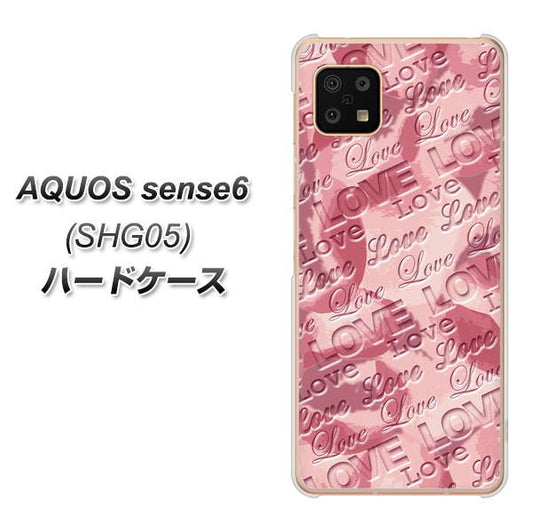 AQUOS sense6 SHG05 au 高画質仕上げ 背面印刷 ハードケース【SC844 フラワーヴェルニLOVE(ローズヴェルール)】