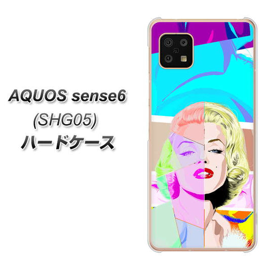 AQUOS sense6 SHG05 au 高画質仕上げ 背面印刷 ハードケース【YJ210 マリリンモンローデザイン(C)】