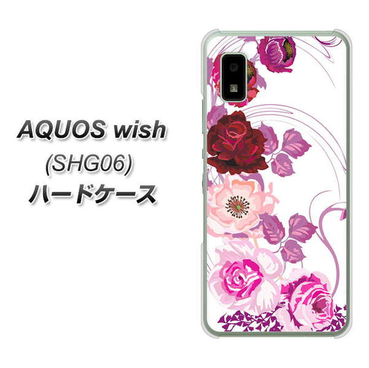 AQUOS wish SHG06 au 高画質仕上げ 背面印刷 ハードケース【116 ６月のバラ】
