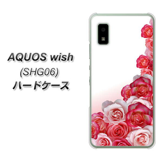 AQUOS wish SHG06 au 高画質仕上げ 背面印刷 ハードケース【299 薔薇の壁】