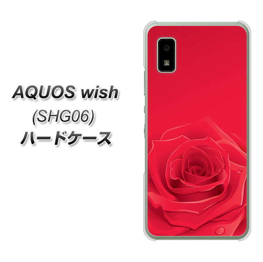 AQUOS wish SHG06 au 高画質仕上げ 背面印刷 ハードケース【395 赤いバラ】