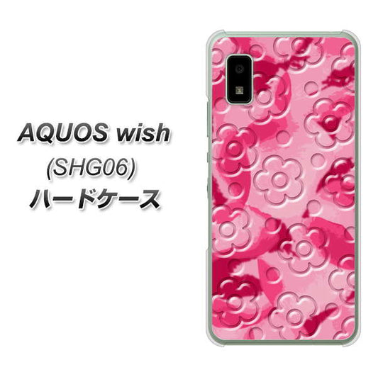 AQUOS wish SHG06 au 高画質仕上げ 背面印刷 ハードケース【SC847 フラワーヴェルニ花濃いピンク（ローズアンディアン）】