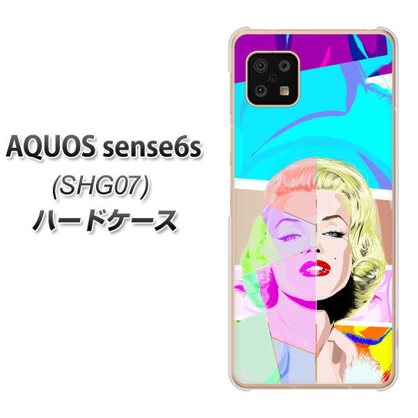 AQUOS sense6s SHG07 au/UQ mobile 高画質仕上げ 背面印刷 ハードケース【YJ210 マリリンモンローデザイン(C)】
