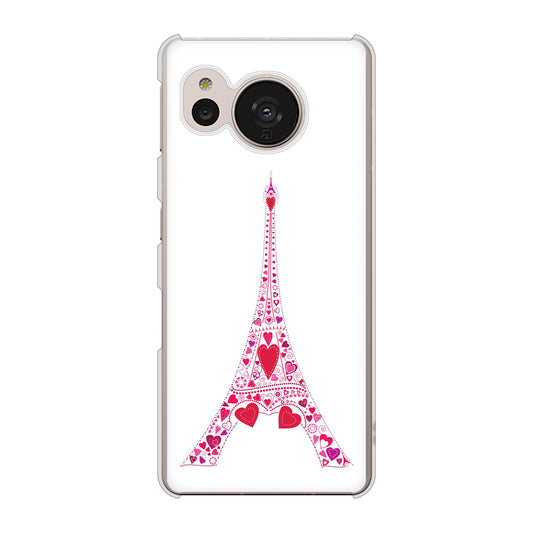 AQUOS sense7 SHG10 au 高画質仕上げ 背面印刷 ハードケース【294 ハート色の塔】