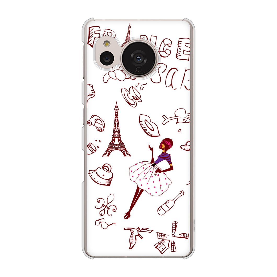 AQUOS sense7 SHG10 au 高画質仕上げ 背面印刷 ハードケース【296 フランス】