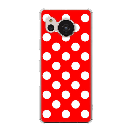 AQUOS sense7 SHG10 au 高画質仕上げ 背面印刷 ハードケース【331 シンプル柄(水玉)レッドBig】