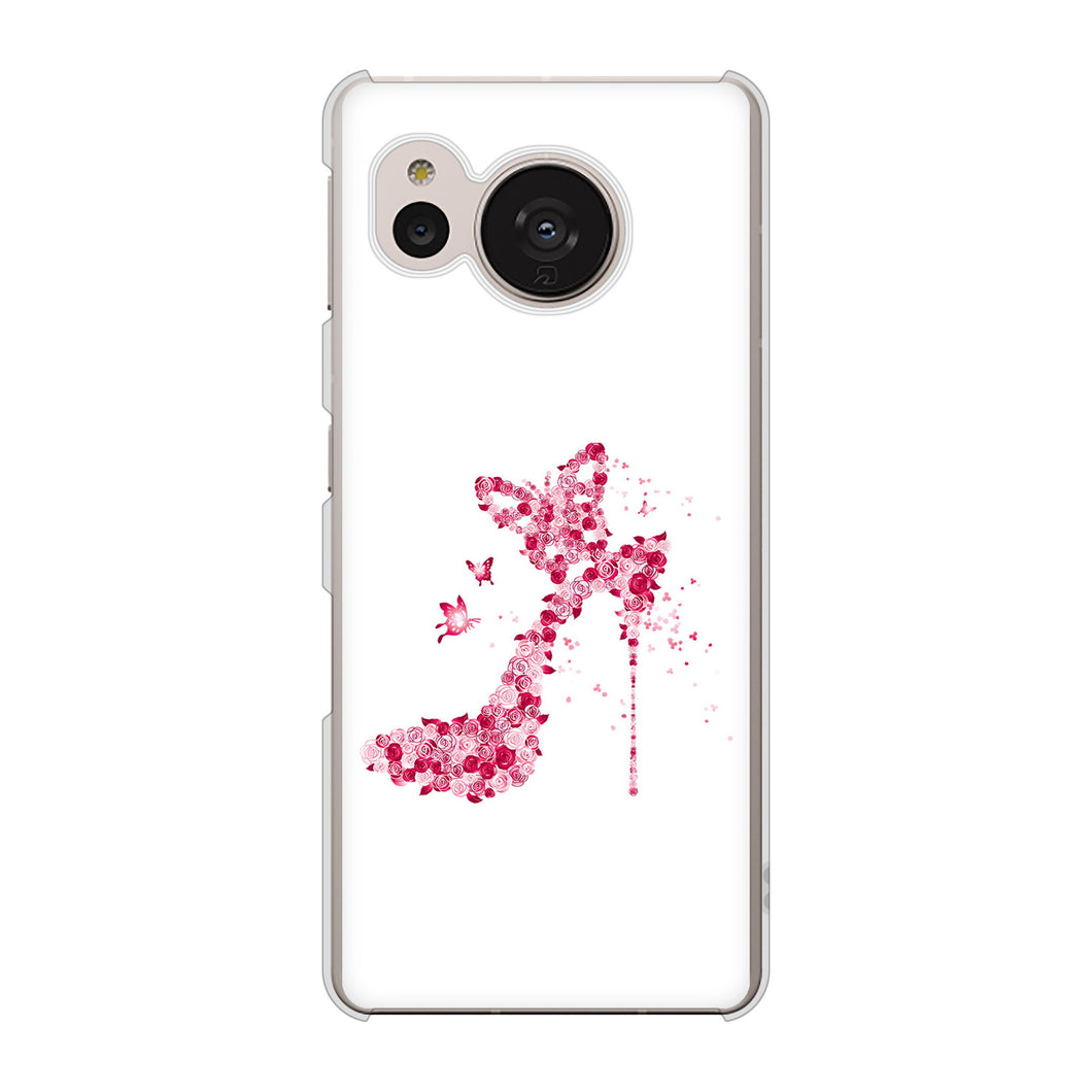 AQUOS sense7 SHG10 au 高画質仕上げ 背面印刷 ハードケース【387 薔薇のハイヒール】