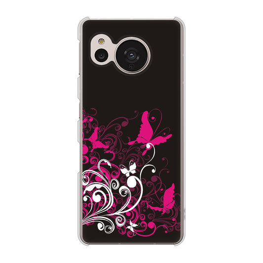 AQUOS sense7 SHG10 au 高画質仕上げ 背面印刷 ハードケース【585 闇に舞う蝶】