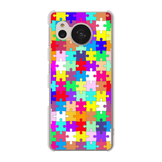 AQUOS sense7 SHG10 au 高画質仕上げ 背面印刷 ハードケース【727 カラフルパズル】