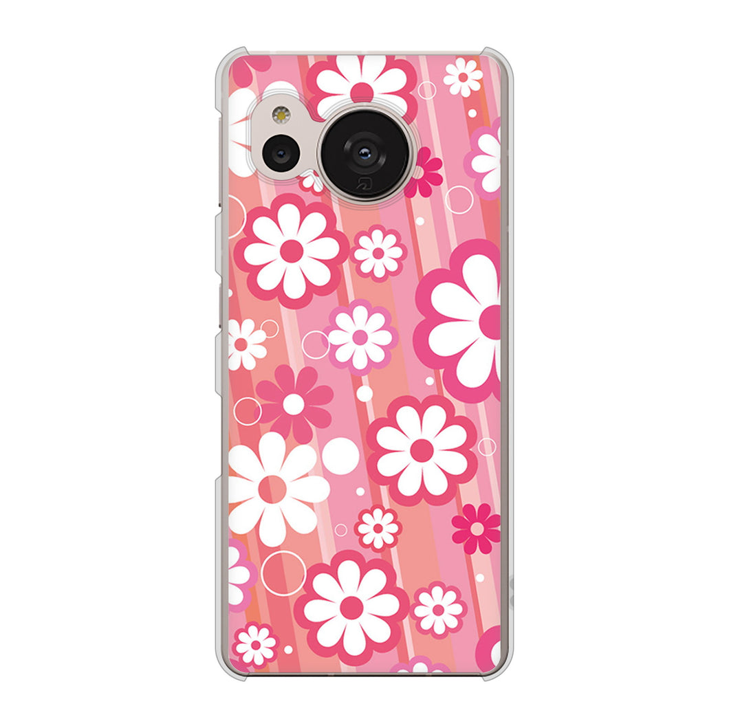 AQUOS sense7 SHG10 au 高画質仕上げ 背面印刷 ハードケース【751 マーガレット(ピンク系)】