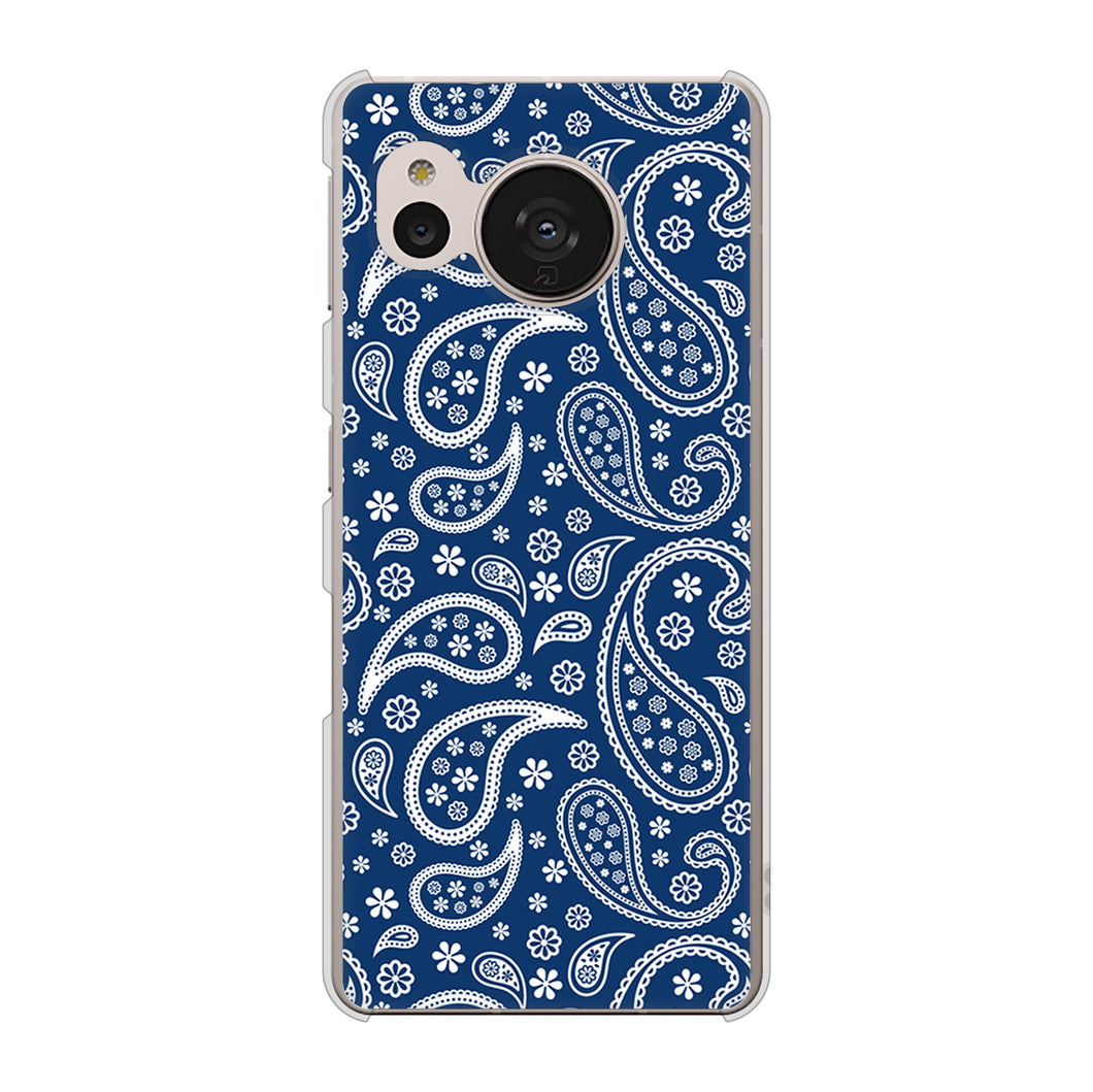 AQUOS sense7 SHG10 au 高画質仕上げ 背面印刷 ハードケース【764 ペイズリーブロンズブルー】