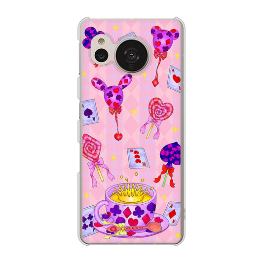 AQUOS sense7 SHG10 au 高画質仕上げ 背面印刷 ハードケース【AG817 トランプティー(ピンク)】