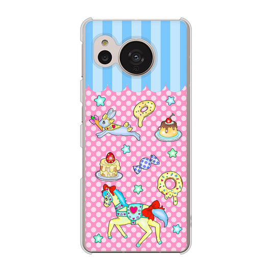 AQUOS sense7 SHG10 au 高画質仕上げ 背面印刷 ハードケース【AG827 メリーゴーランド(ピンク)】