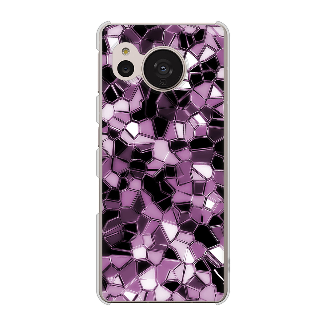 AQUOS sense7 SHG10 au 高画質仕上げ 背面印刷 ハードケース【EK837 テクニカルミラーパープル】
