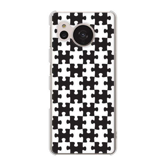 AQUOS sense7 SHG10 au 高画質仕上げ 背面印刷 ハードケース【IB903 ジグソーパズル_モノトーン】